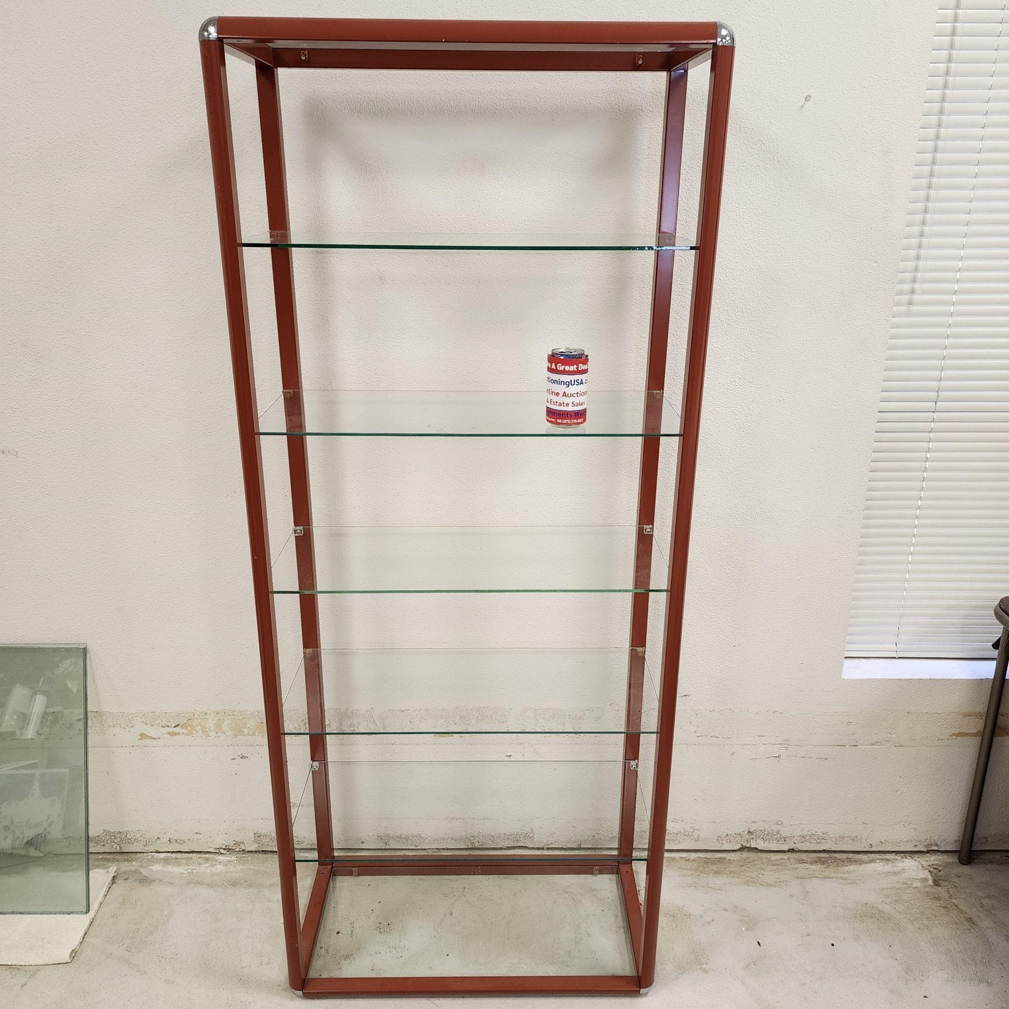 Vintage Glass Shelf & Metal Display Case #2