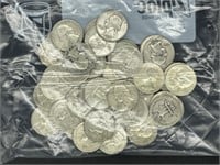 50 - silver quarters (mixed dates)