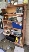 Solid Wood w Pegboard Back Bookshelf Shelf