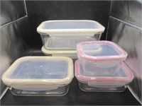 SET OF 5 GLASS LOCK CONTAINERS