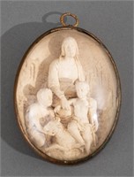 German Carved Meerschaum Relief Plaque, 19th C.