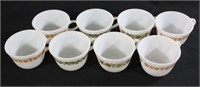 8 pc Assorted Pyrex Coffee Cups