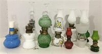 Lot of vintage oil lamps