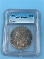 1921 Morgan silver dollar MS63+ by ICG