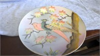 2 - 8" Moriage plates with bird of paradise