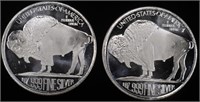 (2) 1 OZ .999 SILVER BUFFALO ROUNDS