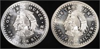 (2) 1 OZ .999 SILVER AZTEC CALENDAR ROUNDS