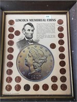 1959-71 Lincoln Memorial Pennies - Framed