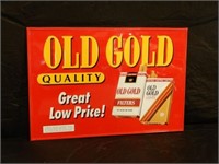 1968 OLD GOLD CIGARETTES S/S ALUM. SIGN -NOS