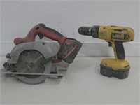 Milwaukee Power Saw & DeWalt Drill See Info