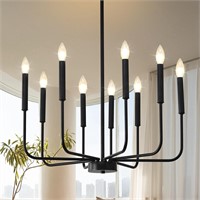 Black Chandelier 9-Light for Dining  Bedroom