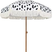 AMMSUN 7ft Patio Umbrella with Fringe Outdoor