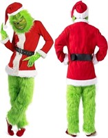 New Christmas Adult Green Deluxe Santa Costume
