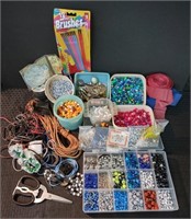 Craft Tub-Beads, Paint Brushes, Scissors, Misc.