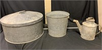 Galvanized Pail & Watering Can