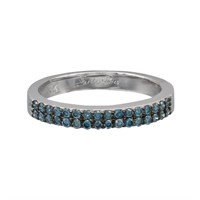 14k White Gold 0.35ctw Blue Diamond Ring