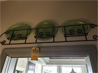 METAL DISPLAY WITH 3 GLASS DISHES