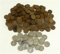 Bag of 211 Wheat Cents including (13) 1909 and