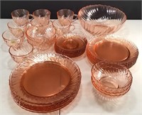 Arcoroc France Pink Glass Dishes