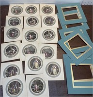 Victorian naughty lithograph prints and mat