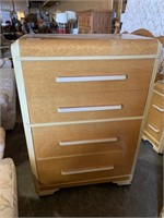 Mid century Blonde  Waterfall Chest of Drawers