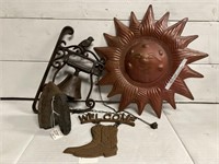 Lot of Cast Iron Antique and Western Decor