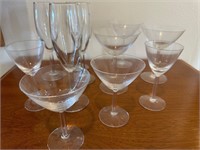 Misc. Champagne Flutes & Martini Glasses w Carrier