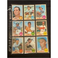 (9) 1968 Topps Baseball Stars/hof