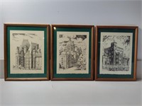 Old Buildings Wall Art, 3 PC's