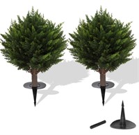 Set of Two Artificial Cypress Topiary – Breathe