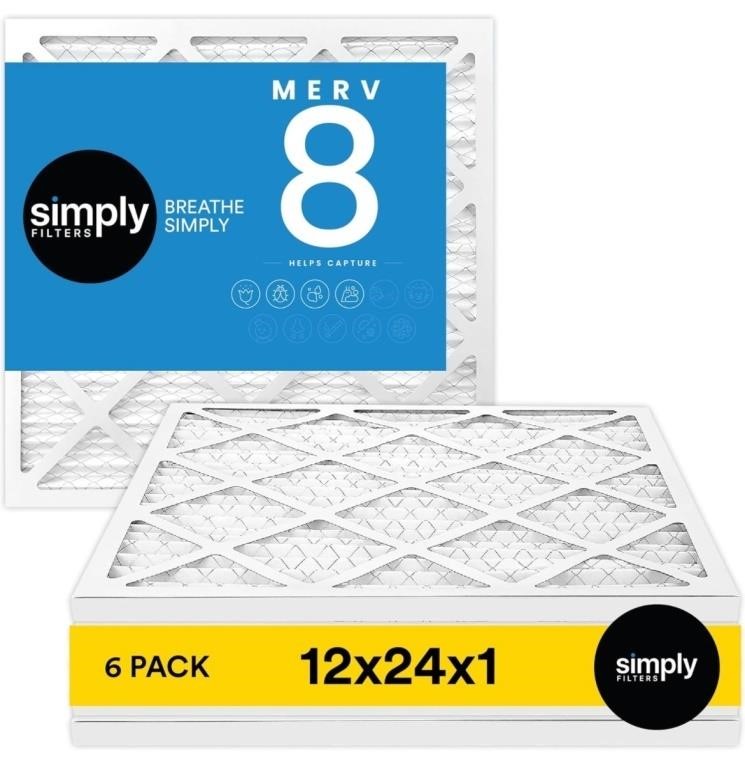 Simply Filters 12x24x1 MERV 8, MPR 600, Air