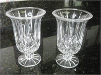 Two 7" Crystal Candle Holders