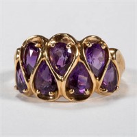 VINTAGE 14K GOLD AND AMETHYST LADY'S RING,