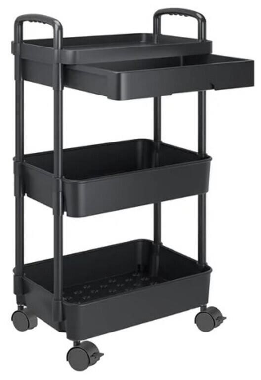Mobile 3-Tier Utility Rolling Cart, NEW
