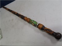 Handcarved 1969 Wooden 36" Walking Cane