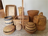 Large Lot of Hand-woven Baskets