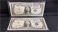 Pair of 1957 $1 Silver Certificate Star Notes