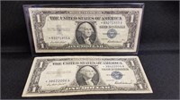 Pair of 1957 $1 Silver Certificate Star Notes