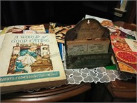 Vintage Tin Recipe Box, and  Assortment of
