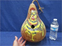 hand painted "rooster" gourd