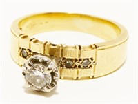 14K Y Gold & Diamond Engagement Ring Sz 5 3.8g