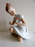 RARE Wallendorf Porcelain Figure of Girl with Flow