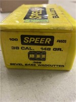 Box of Speer, 38 Cal. 148 grain lead bullets