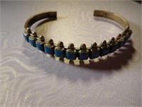 Sterling Silver & turquoise Zuni bangle bracelet