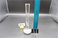 Etched glass stem vase controlled bubbles