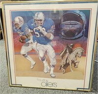 Houston Oilers 1980's Football Framed Poster