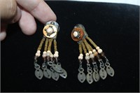 Pair of Cluster Native American Feel Earrings