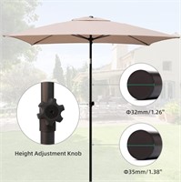 Ammsun 6.5 X 4.5ft Rectangular Patio Umbrella