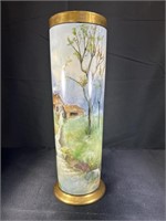 Vintage Belleek Painted Vase