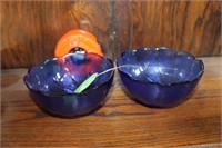 LOT OF TWO BLUE BOWLS